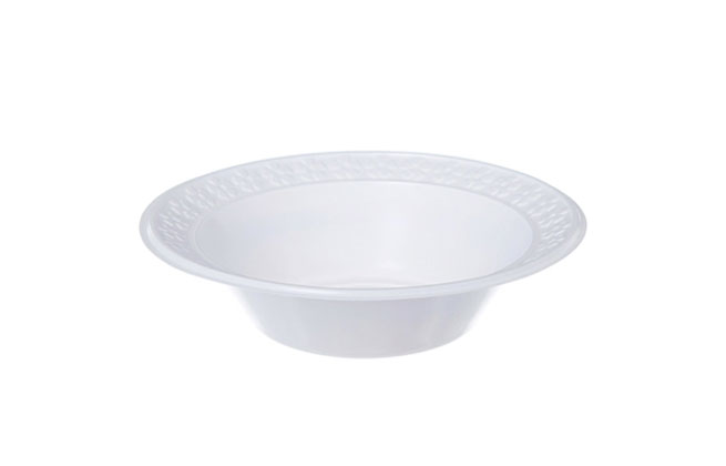 Prato plástico 21cm fundo branco 50×10