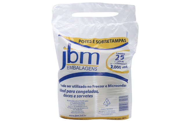 KIT POTE PP REDONDO 200ML JBM 25X1