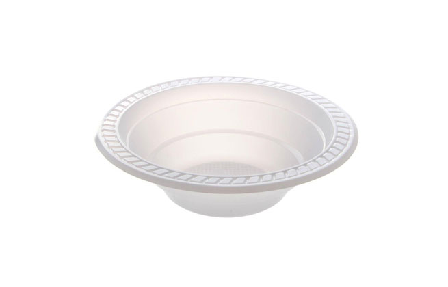 Prato plástico 15cm fundo branco
