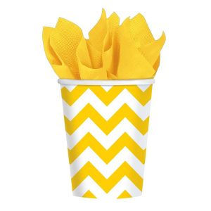 Conj. 8 Copos Chevron Amarelo 266ml