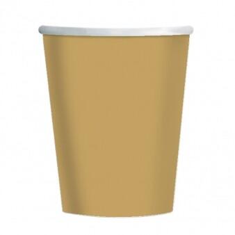 Pack 8 Copos Dourados 266ml
