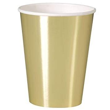 Pack 8 Copos Dourado Metalizado 355ml
