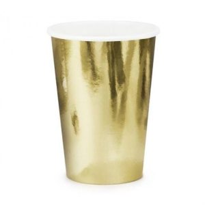 Pack 6 Copos Dourado Metalizado 220ml